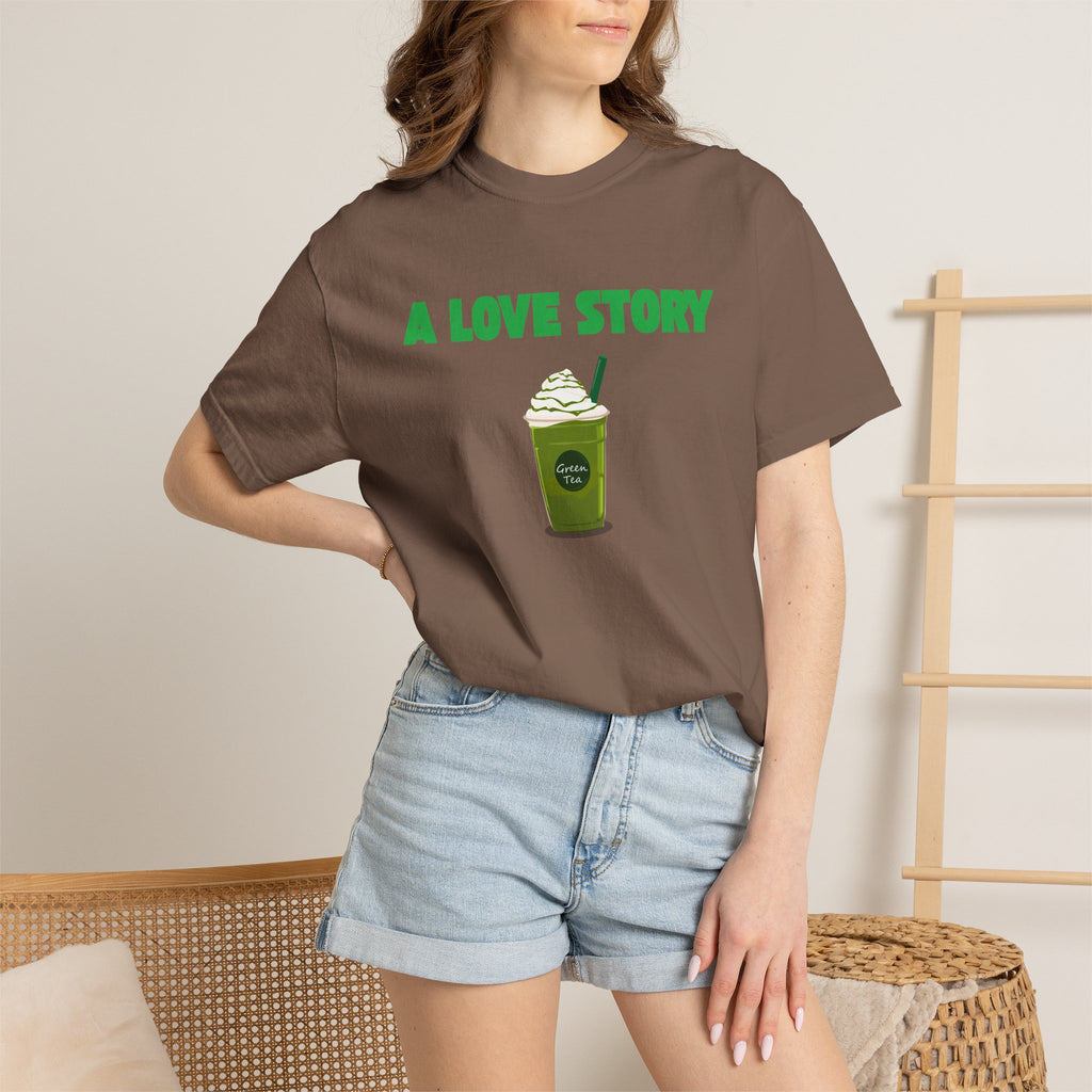 A Love Story Matcha Tee – Cute Matcha Drink Graphic T-Shirt