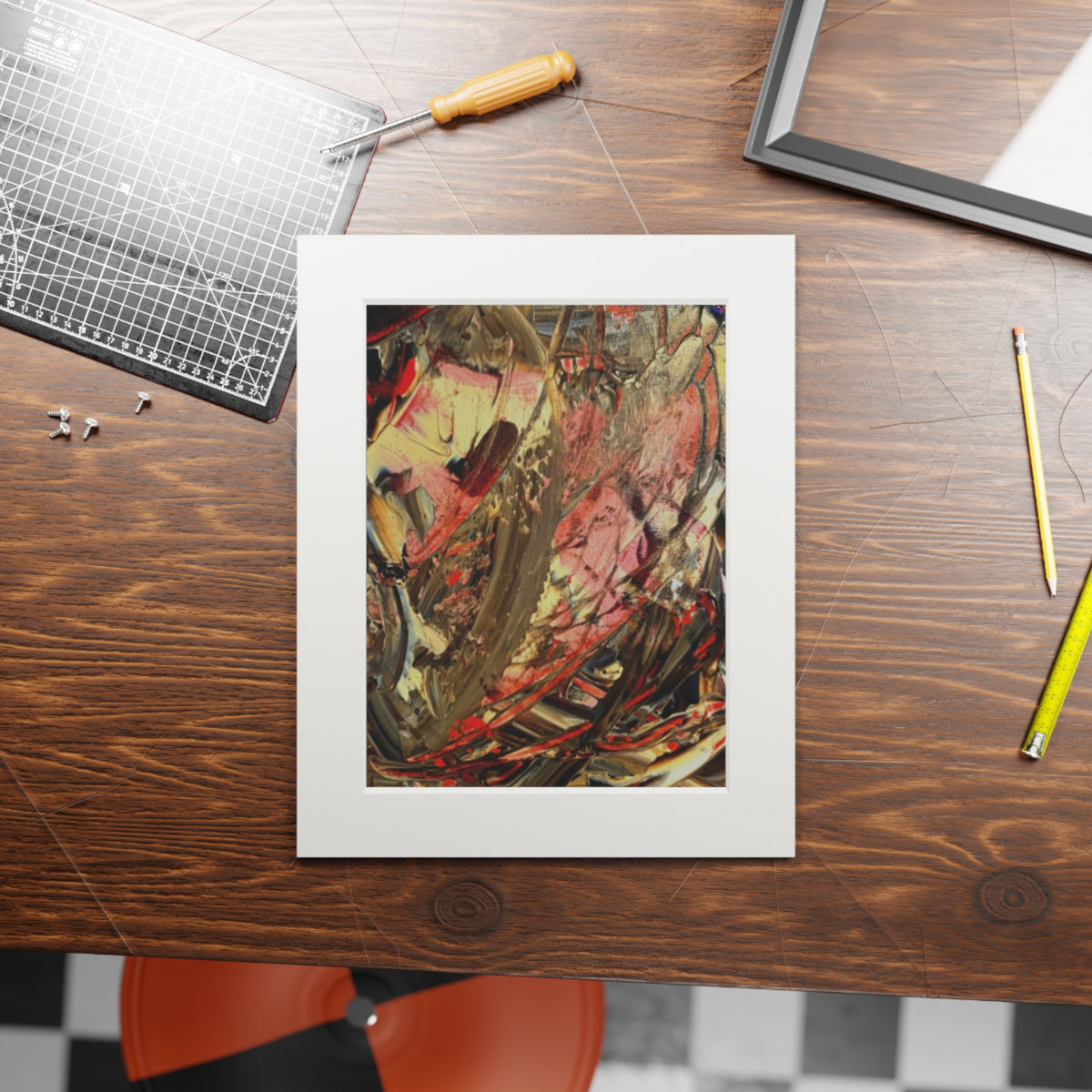Dance of Colour Giclée Abstract Art Print | Passepartout Mounted Fine Art Print | Modern Colourful Wall Art