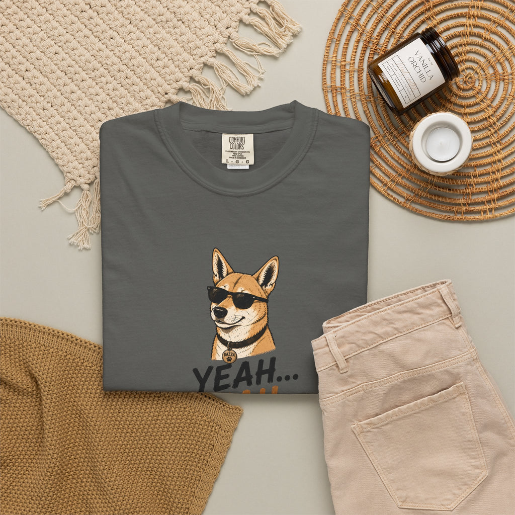 Cool Sunglasses Dog Yeah Nah T-shirt | Funny Dingo Paw Graphic Tee