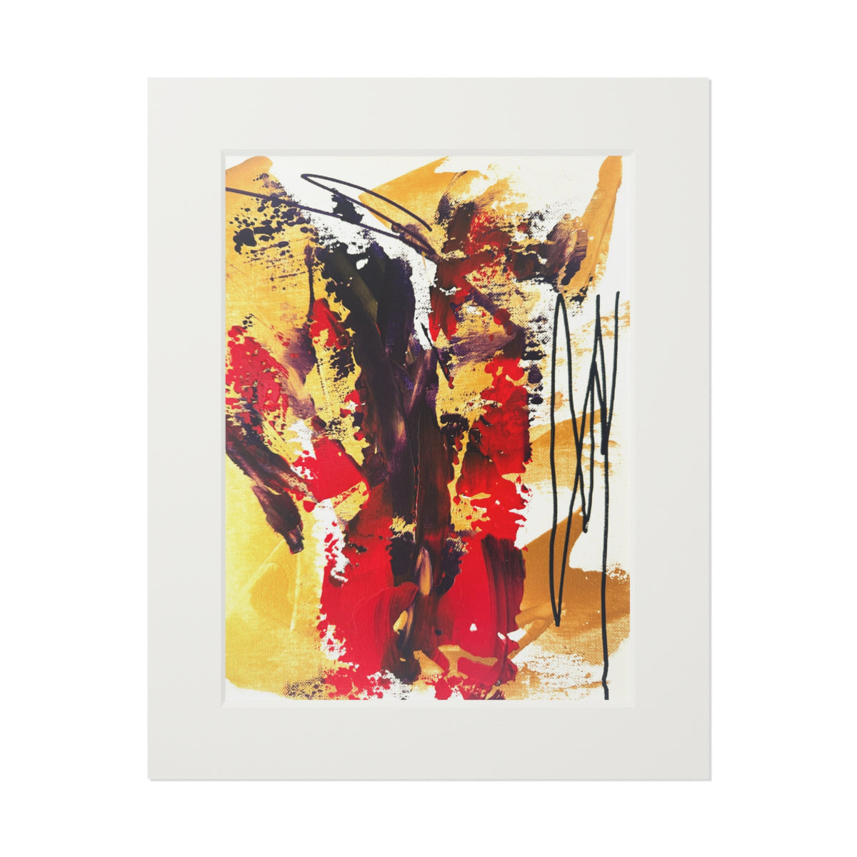 Blaze of Emotion Giclée Abstract Art Print | Passepartout Mounted Fine Art Print | Modern Colourful Wall Art