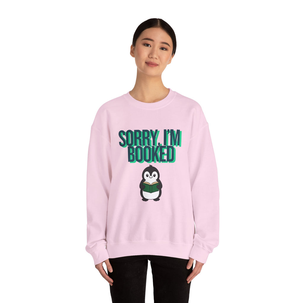 Sorry I'm Booked Penguin Sweatshirt | Cozy Book Lover Gift for Bookworms & Readers