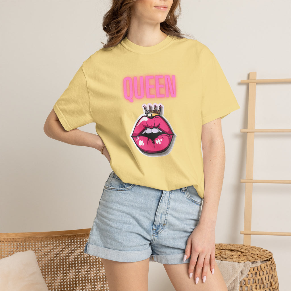 Queen Lip Graphic T-Shirt — Feminine Crowned Lips Tee
