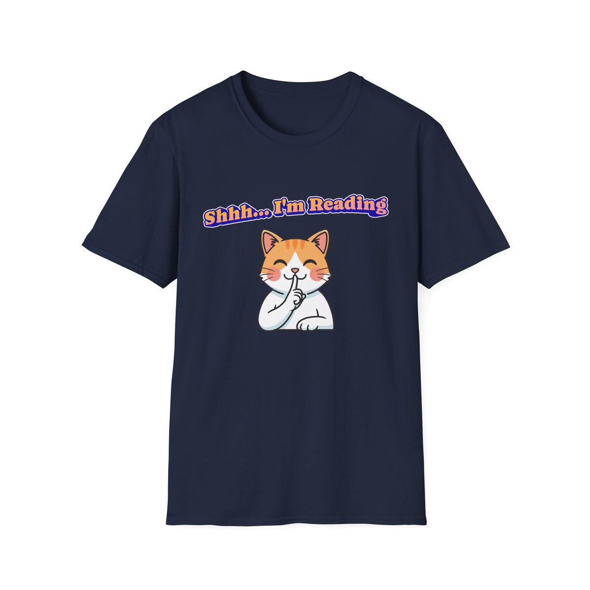 Shhh I'm Reading Cat T-Shirt | Funny Cat & Book Lover Gift Tee for Readers