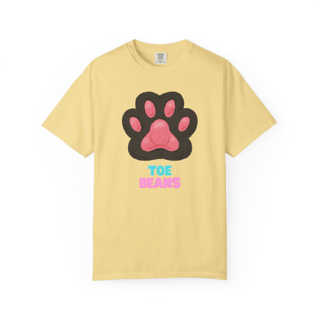 Toe Beans Paw T-Shirt — Cute Paw Print Tee with "TOE BEANS" Text