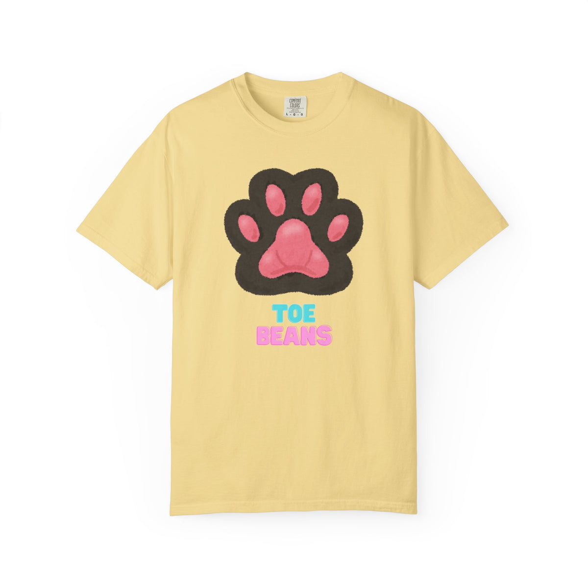 Toe Beans Paw T-Shirt — Cute Paw Print Tee with "TOE BEANS" Text