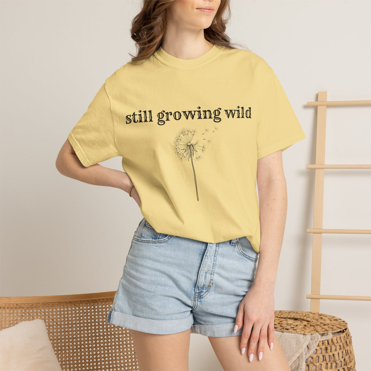 Still Growing Wild T-Shirt — Dandelion Graphic Tee (Boho Nature Vibe)