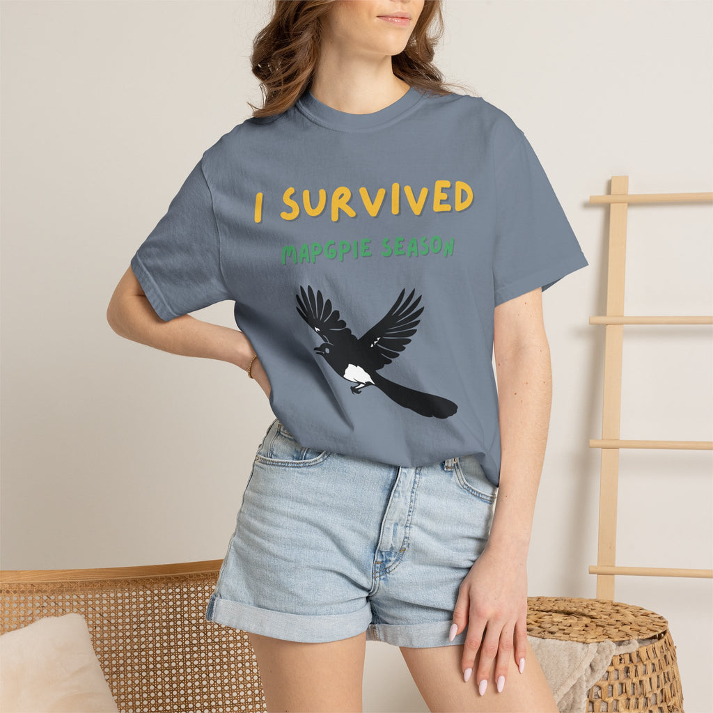 I Survived Magpie Season T-Shirt | Magpie Bird Graphic Tee