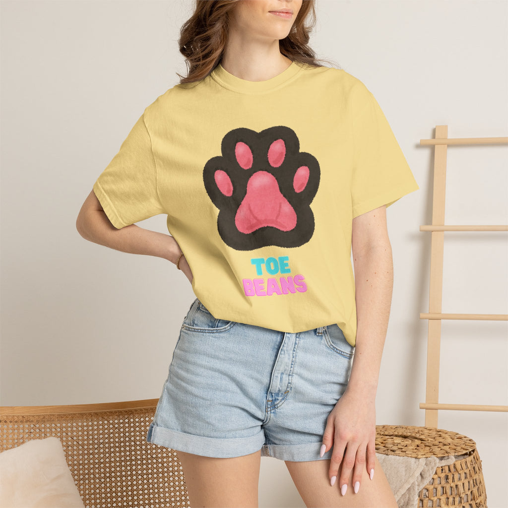 Toe Beans Paw T-Shirt — Cute Paw Print Tee with "TOE BEANS" Text