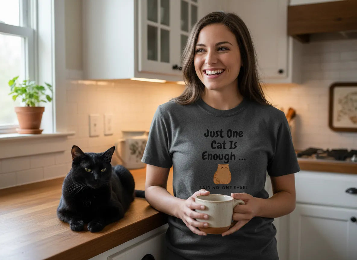 Just One Cat Is Enough T-Shirt | Cute Orange Cat Lover Gift Tee for Cat Mums