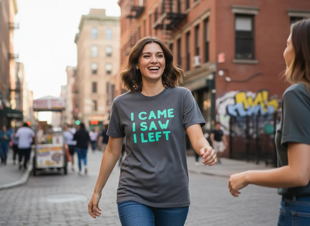 I Came I Saw I Left T-Shirt | Funny Introvert Gift Tee for Antisocial People