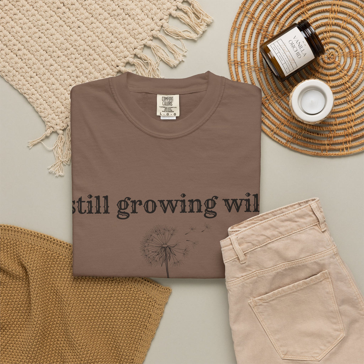Still Growing Wild T-Shirt — Dandelion Graphic Tee (Boho Nature Vibe)