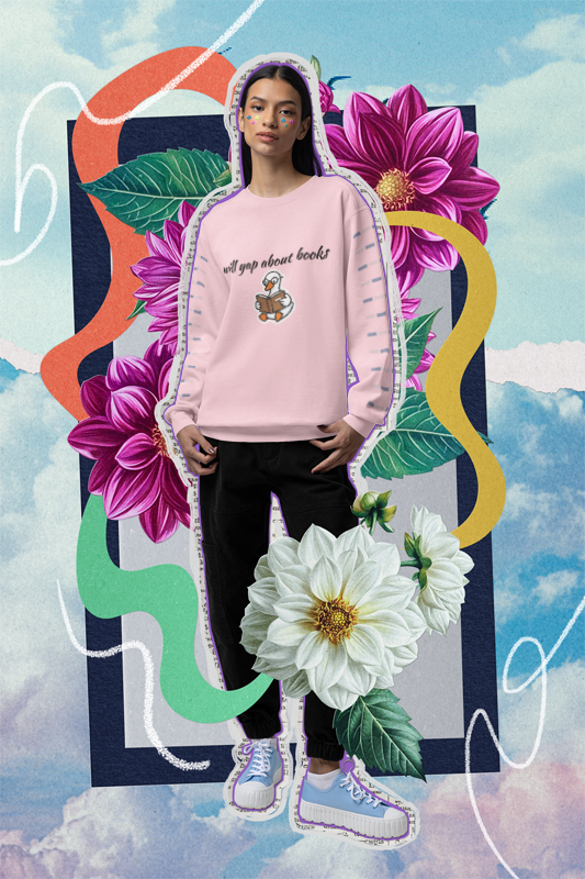 Will Yap About Books Duck Sweatshirt | Cozy Book Lover Gift for Bookworms & Readers