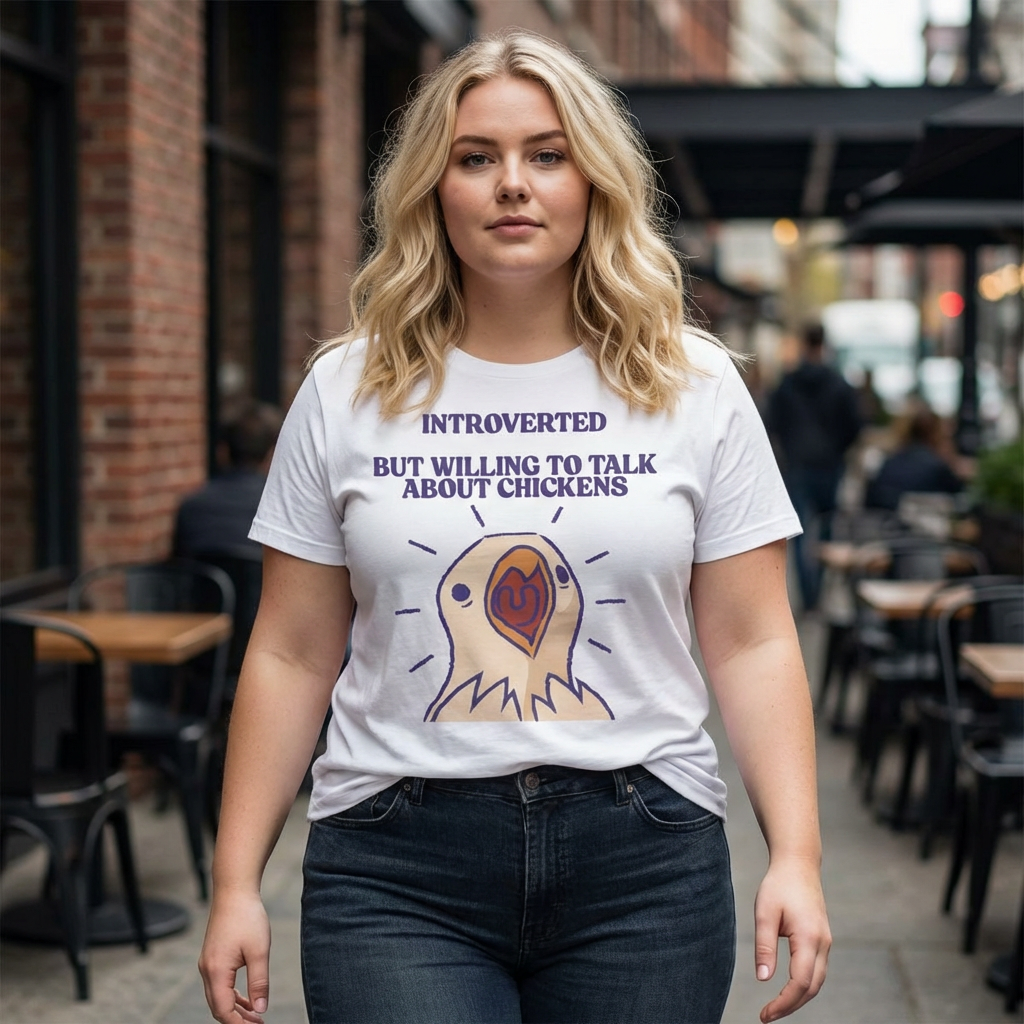 Introverted Chicken Lover T-Shirt | Funny Farm Chicken Gift Tee for Chicken Keepers