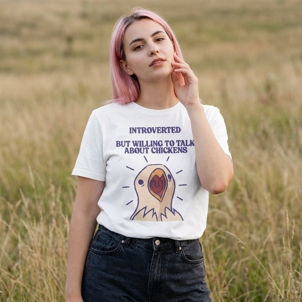 Introverted Chicken Lover T-Shirt | Funny Farm Chicken Gift Tee for Chicken Keepers