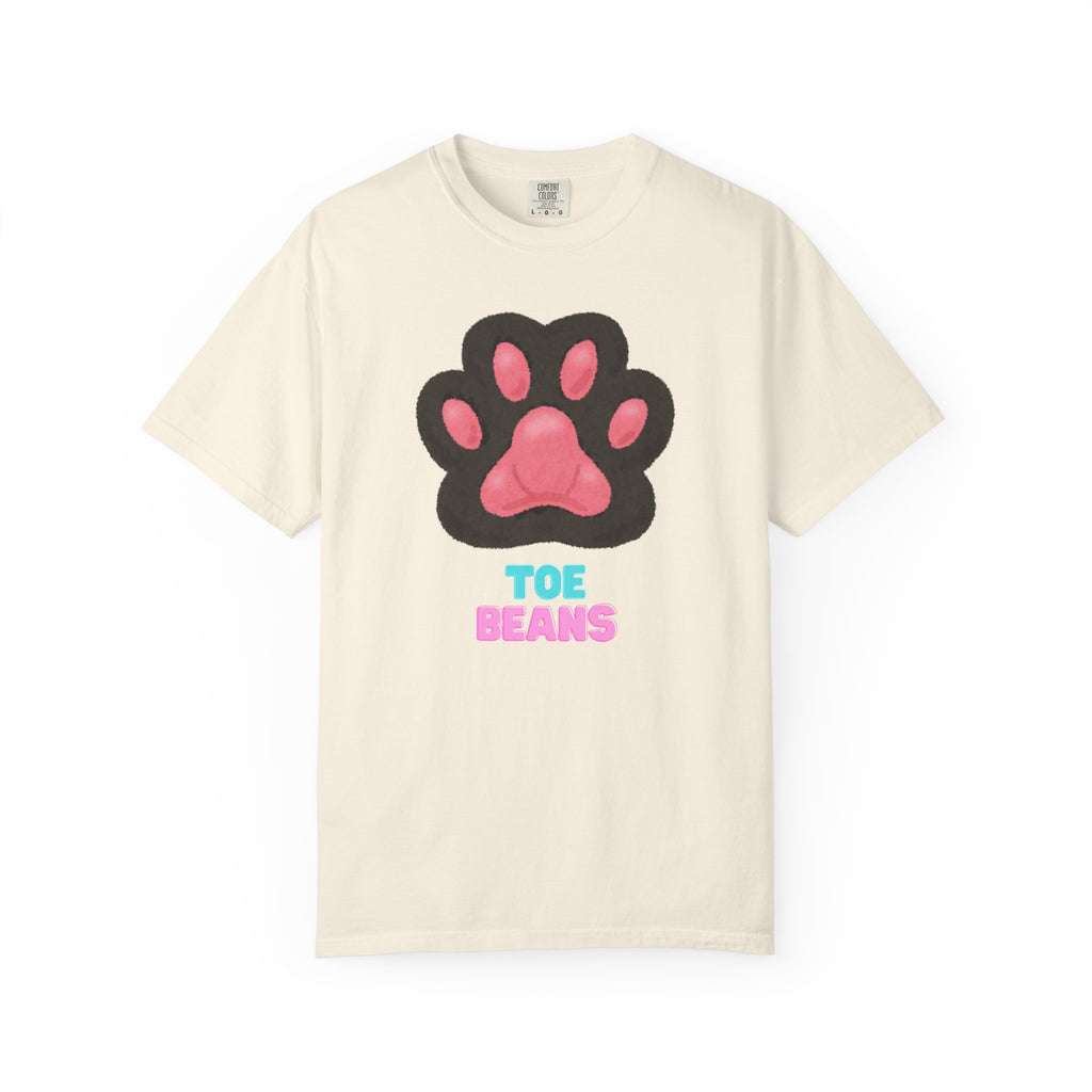 Toe Beans Paw T-Shirt — Cute Paw Print Tee with "TOE BEANS" Text