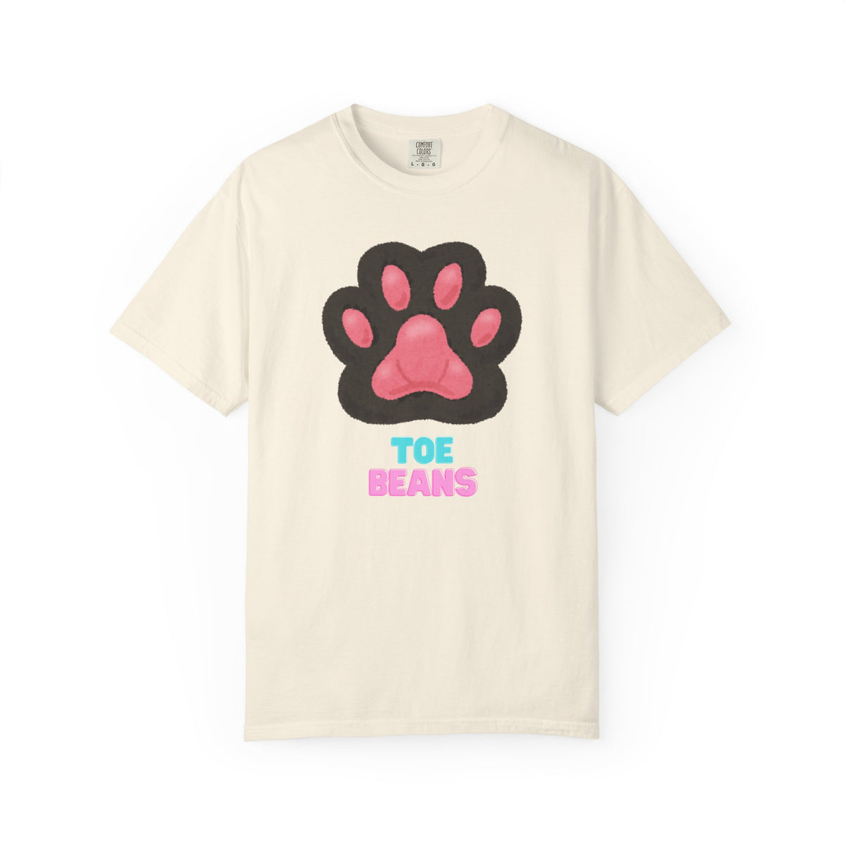 Toe Beans Paw T-Shirt — Cute Paw Print Tee with "TOE BEANS" Text