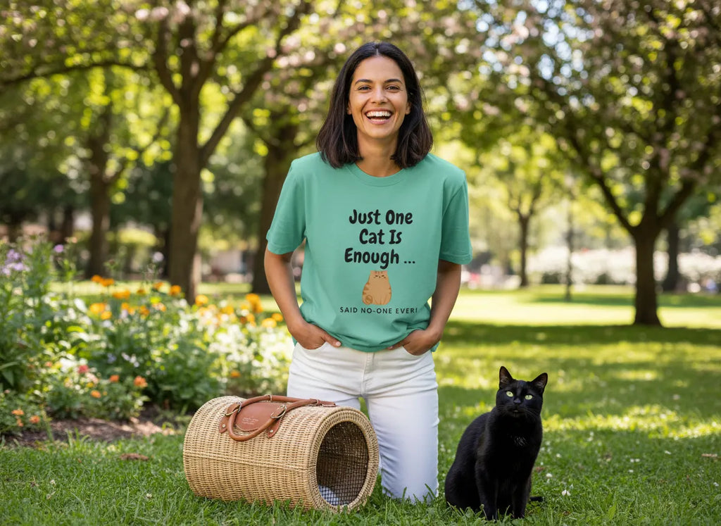 Just One Cat Is Enough T-Shirt | Cute Orange Cat Lover Gift Tee for Cat Mums