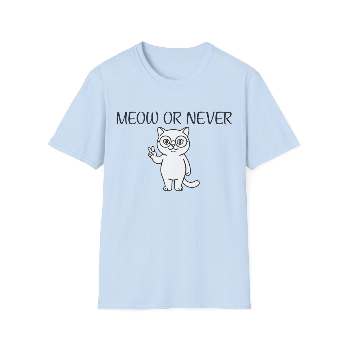 Meow or Never Cat T-Shirt | Funny Retro Cat Lover Gift Tee for Cat Mums & Dads