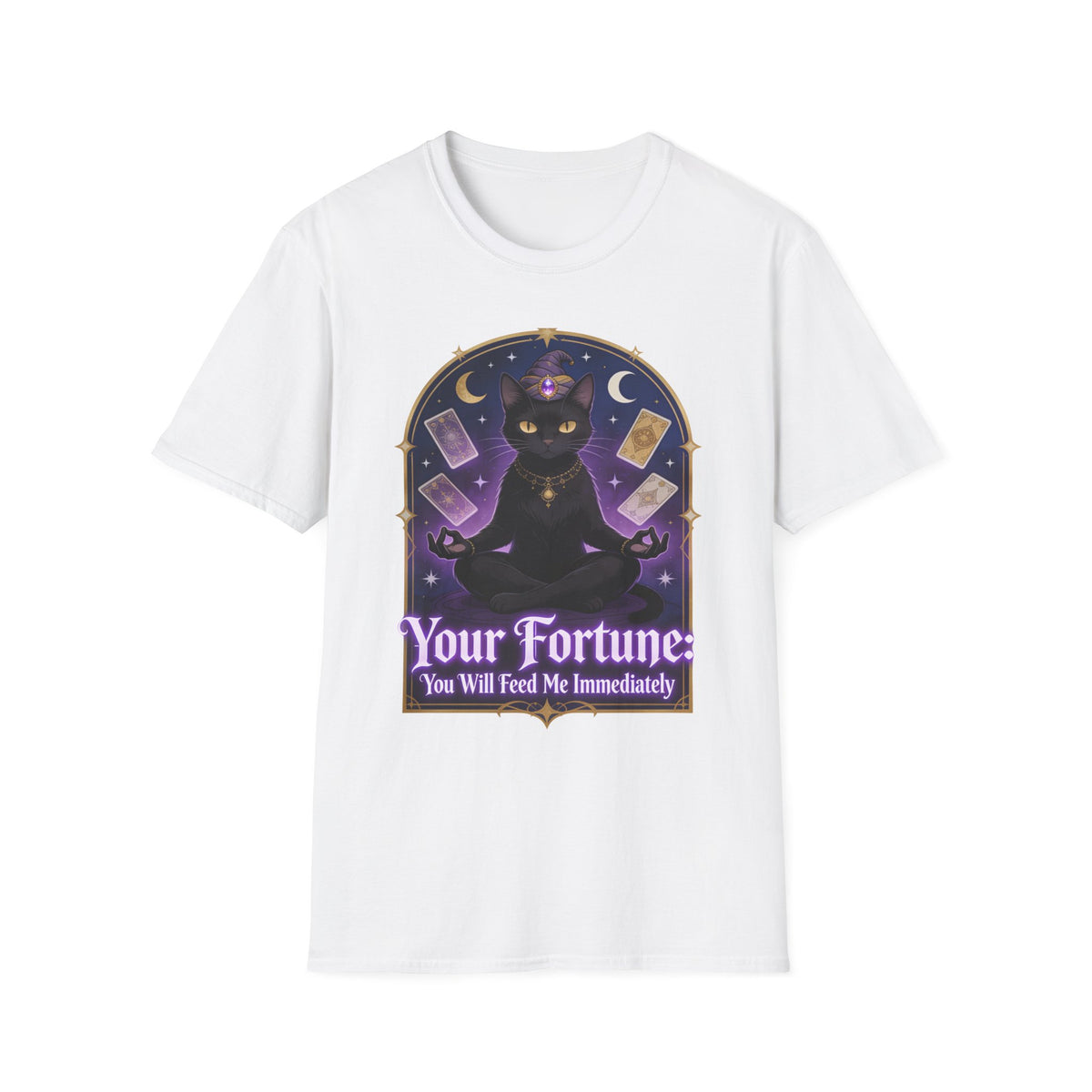 Fortune Telling Black Cat T-Shirt | Witchy Cat Lover Gift Tee for Gothic Cat Fans