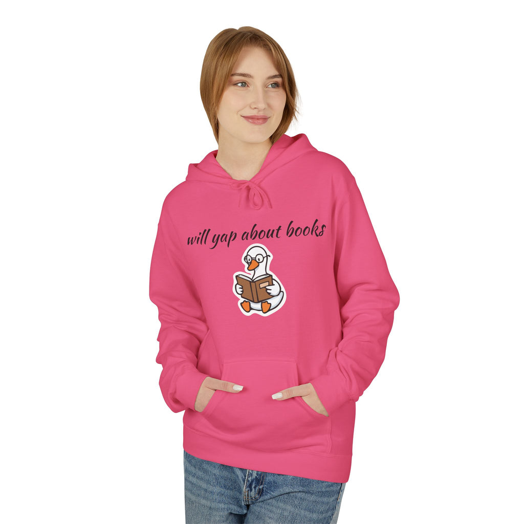 Will Yap About Books, Book Loving Duck Hoodie, Gift Hoodie, Duck Reader Hoodie, Cute Book Top, Book Lover Gift, Librarian Top, Introvert