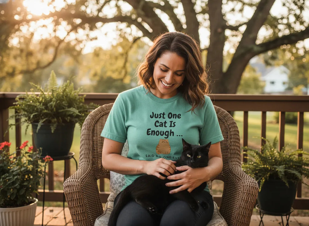 Just One Cat Is Enough T-Shirt | Cute Orange Cat Lover Gift Tee for Cat Mums
