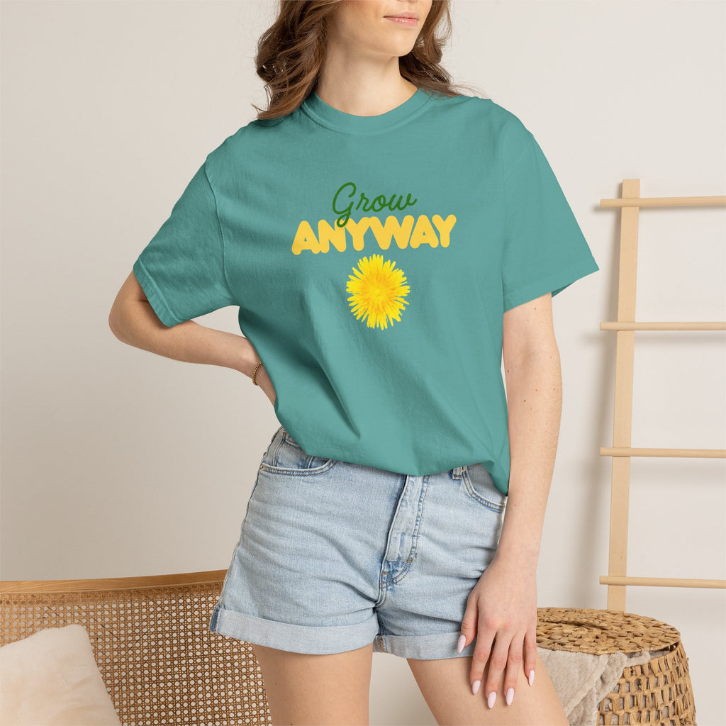 Grow Anyway T-Shirt — Floral Positive Vibe Tee