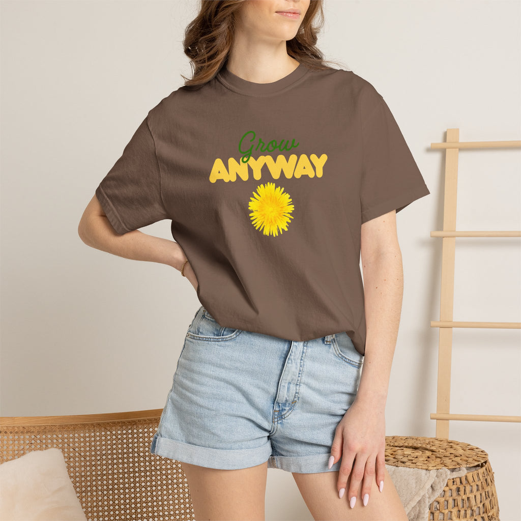 Grow Anyway T-Shirt — Floral Positive Vibe Tee