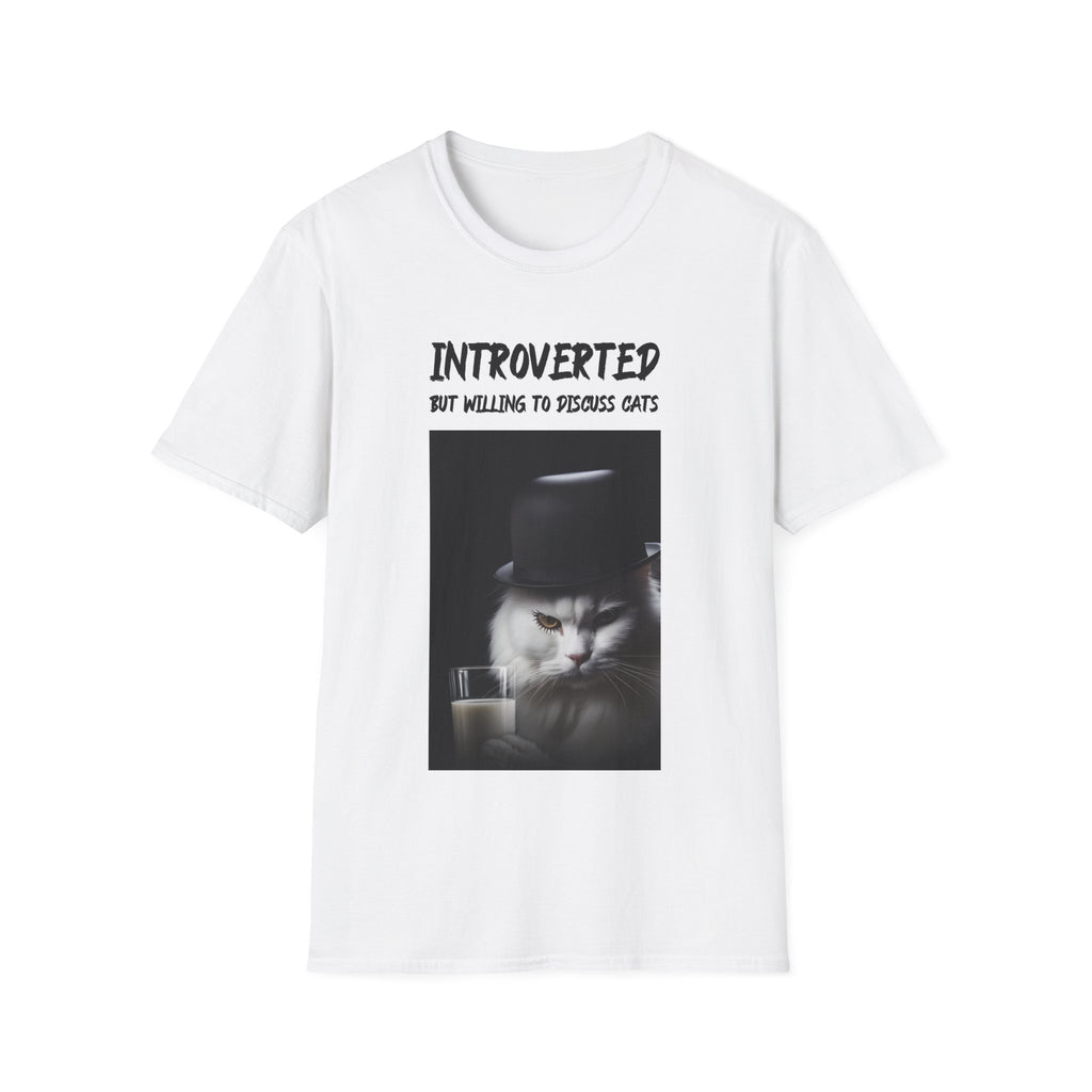 Introverted Cat Lover T-Shirt | Funny Cat Gift Tee for Cat Mums, Dads & Introverts