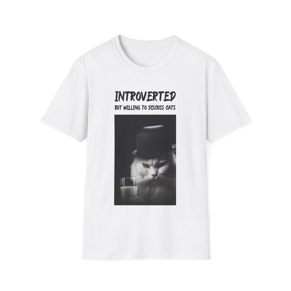 Introverted Cat Lover T-Shirt | Funny Cat Gift Tee for Cat Mums, Dads & Introverts