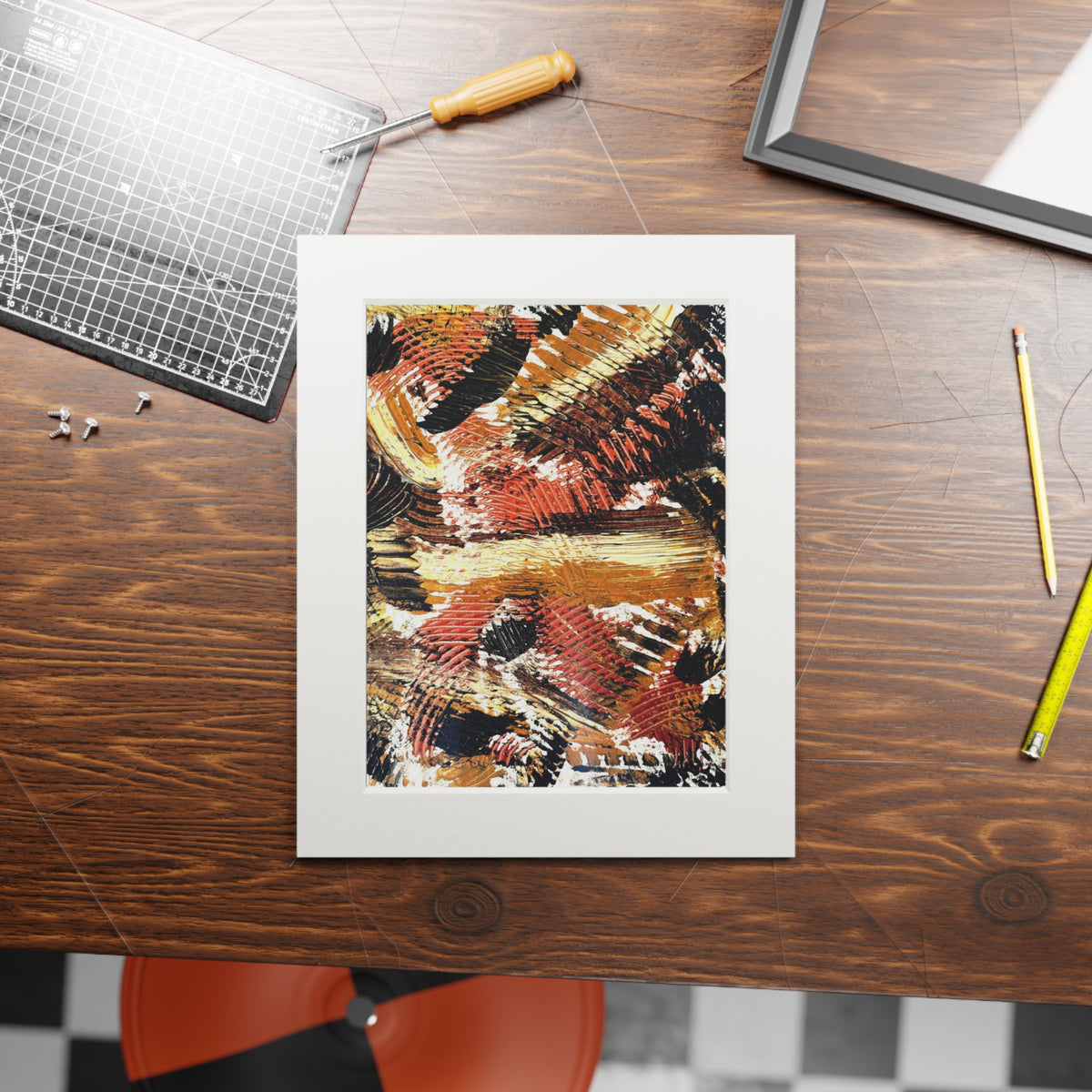 Kaleidoscope of Earth Giclée Abstract Art Print | Passepartout Mounted Fine Art Print | Modern Colourful Wall Art