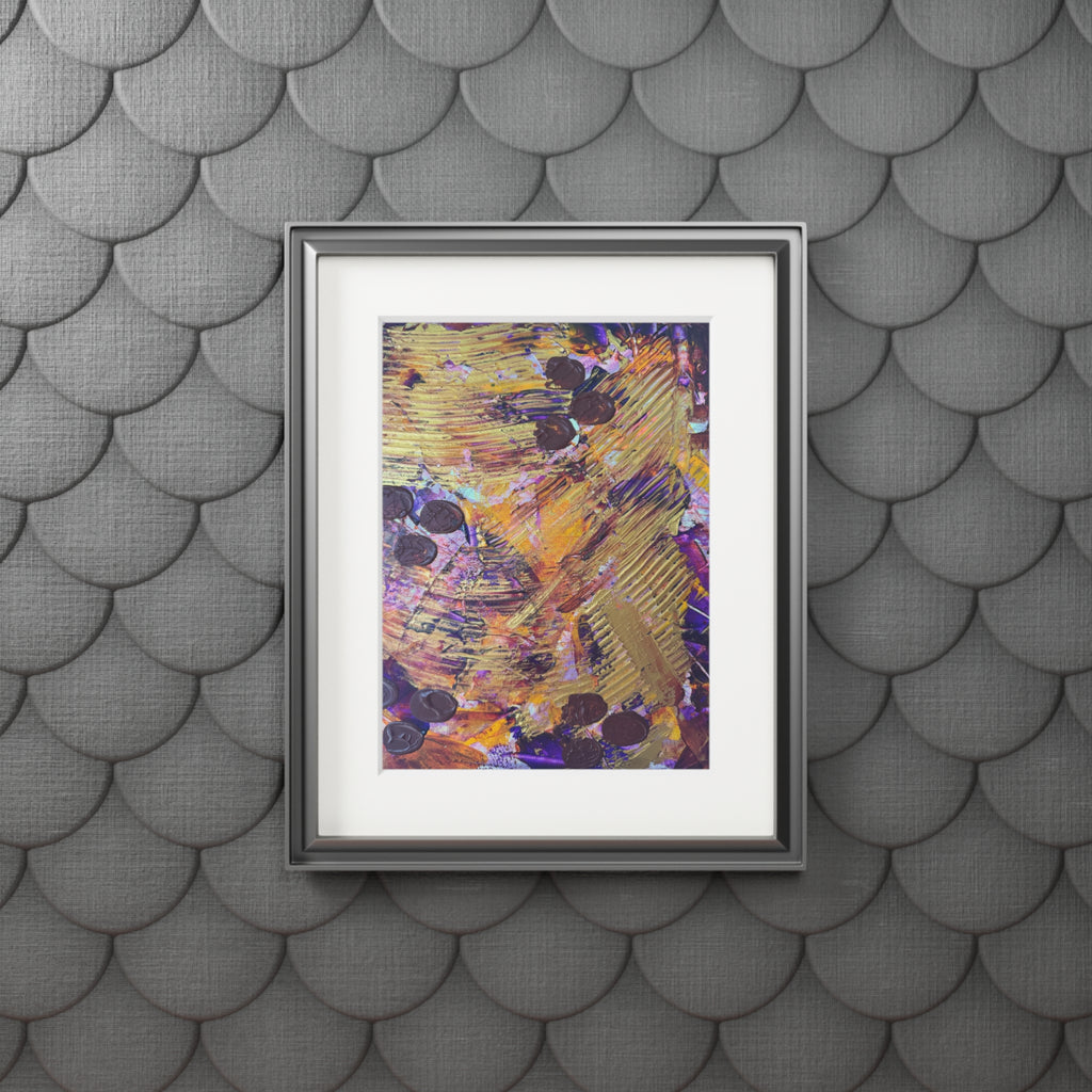 Golden Whispers Giclée Abstract Art Print | Passepartout Mounted Fine Art Print | Modern Colourful Wall Art