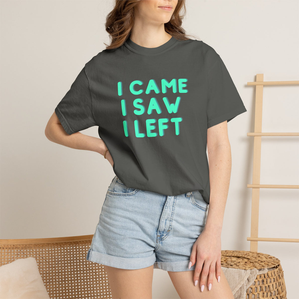 I Came I Saw I Left T-Shirt | Funny Introvert Gift Tee for Antisocial People