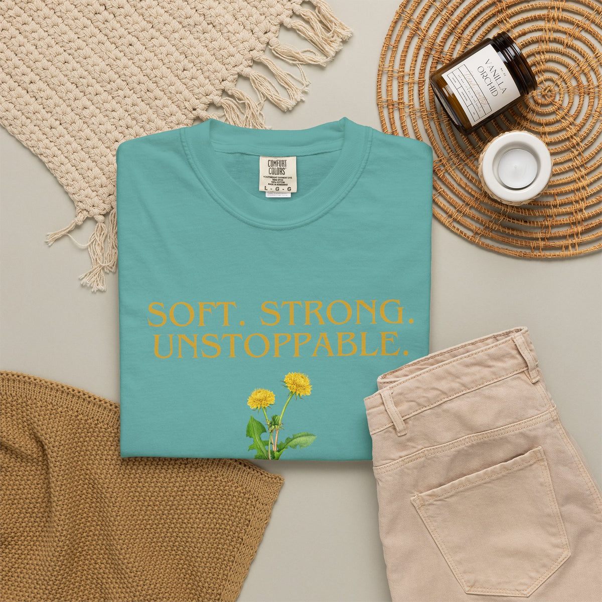 Soft. Strong. Unstoppable. T-Shirt — Floral Empowerment Tee