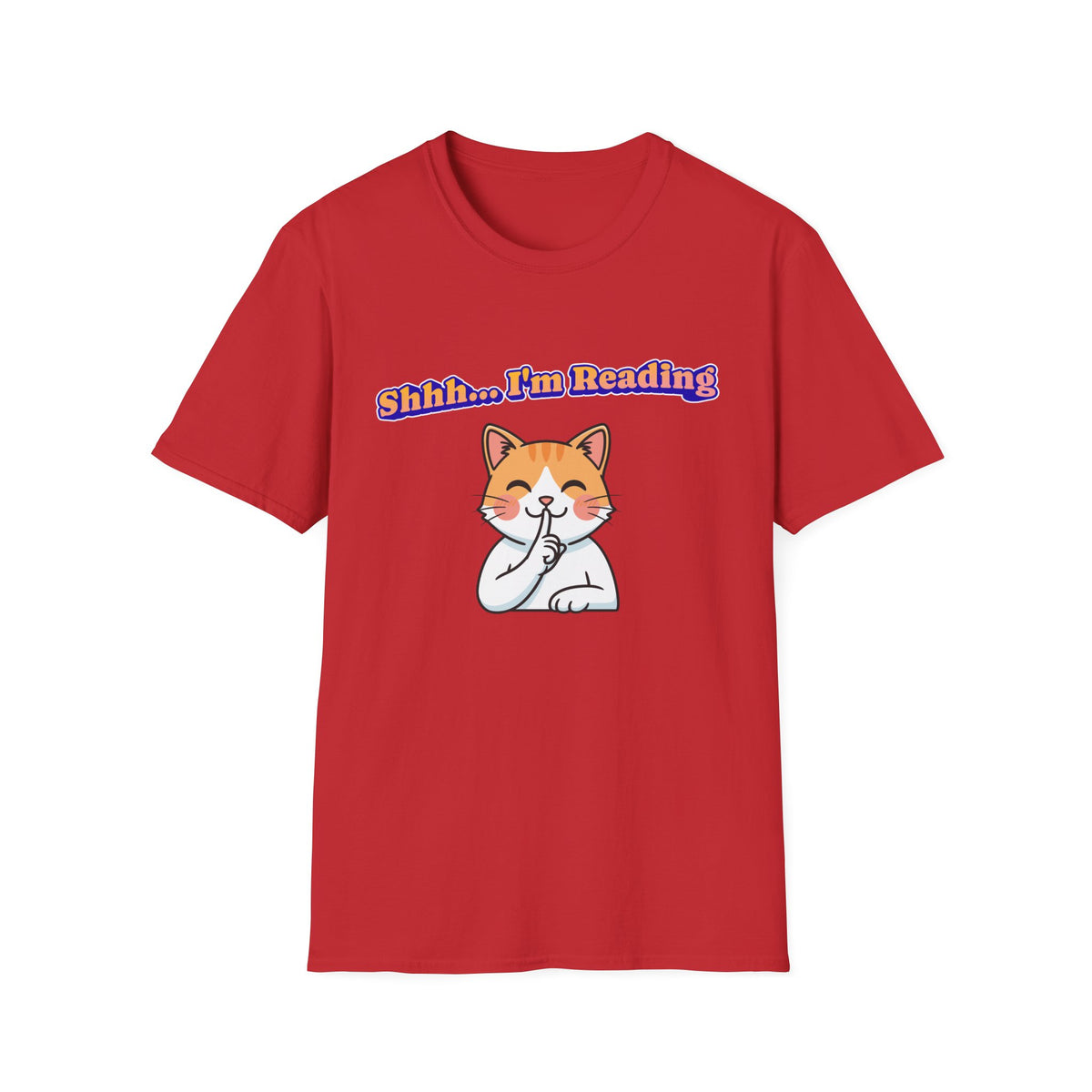 Shhh I'm Reading Cat T-Shirt | Funny Cat & Book Lover Gift Tee for Readers