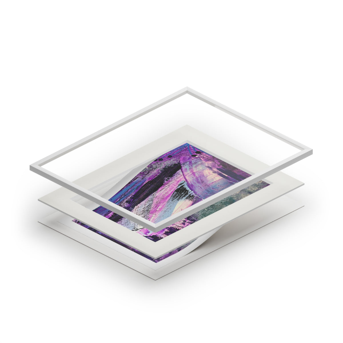 Lavender Forest Giclée Abstract Art Print | Passepartout Mounted Fine Art Print | Modern Colourful Wall Art