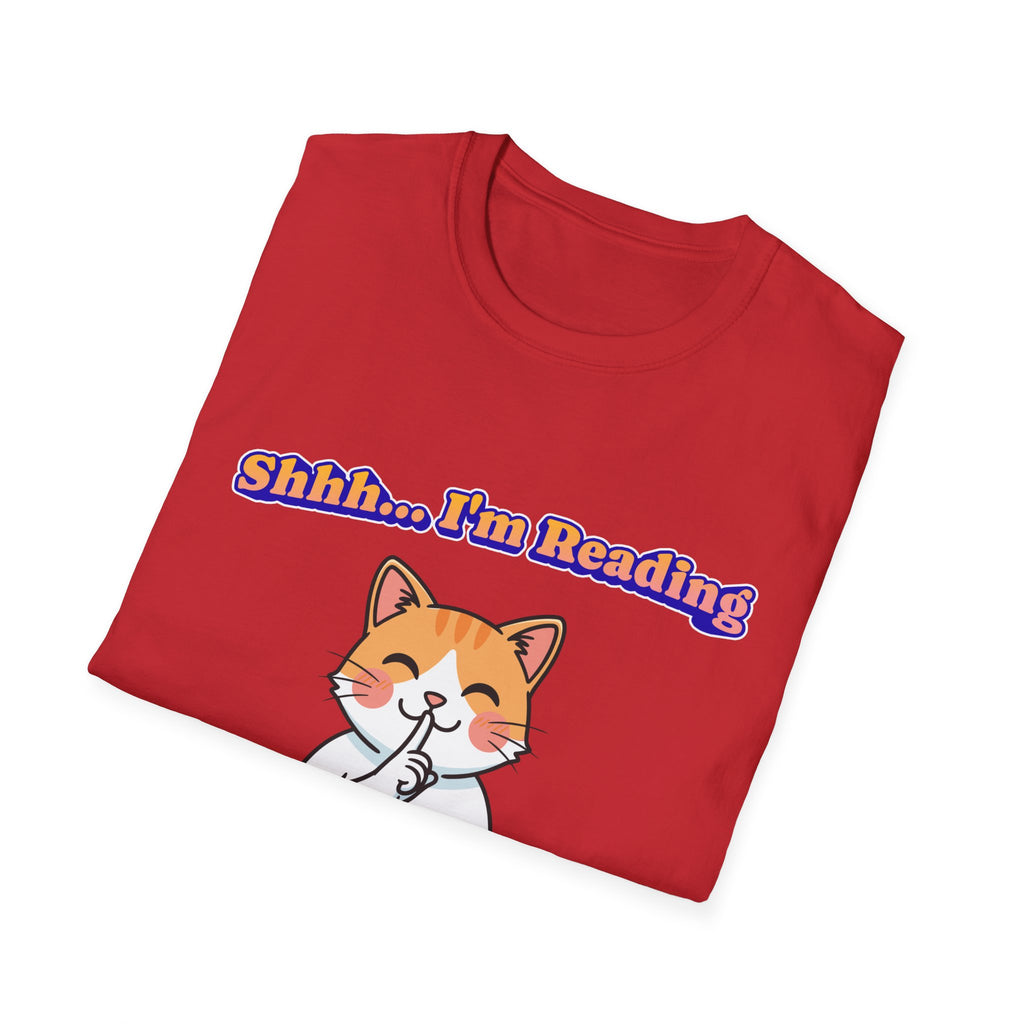 Shhh I'm Reading Cat T-Shirt | Funny Cat & Book Lover Gift Tee for Readers