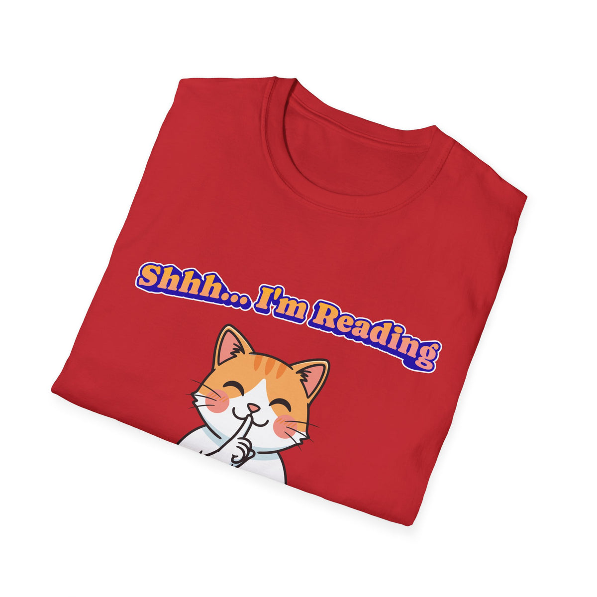 Shhh I'm Reading Cat T-Shirt | Funny Cat & Book Lover Gift Tee for Readers