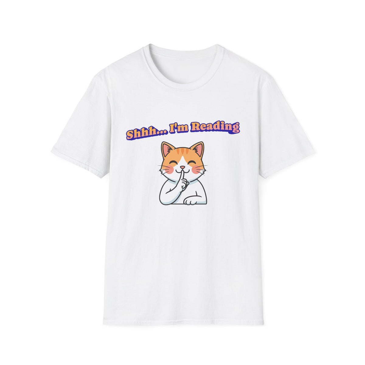 Shhh I'm Reading Cat T-Shirt | Funny Cat & Book Lover Gift Tee for Readers