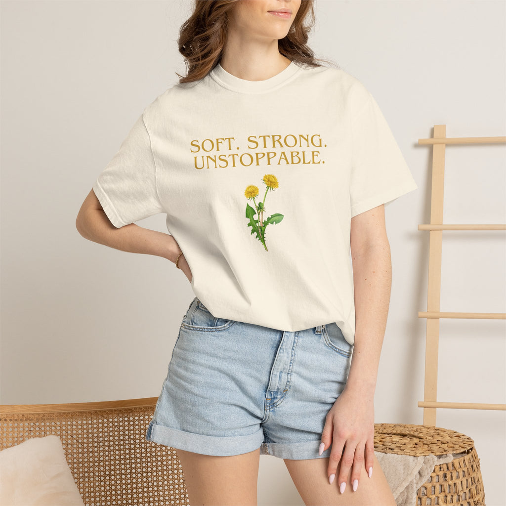 Soft. Strong. Unstoppable. T-Shirt — Floral Empowerment Tee