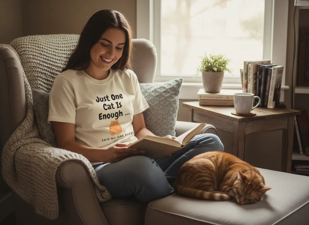 Just One Cat Is Enough T-Shirt | Cute Orange Cat Lover Gift Tee for Cat Mums