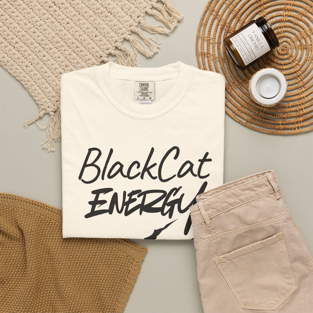 Black Cat Energy T-Shirt | Witchy Cat Lover Graphic Tee