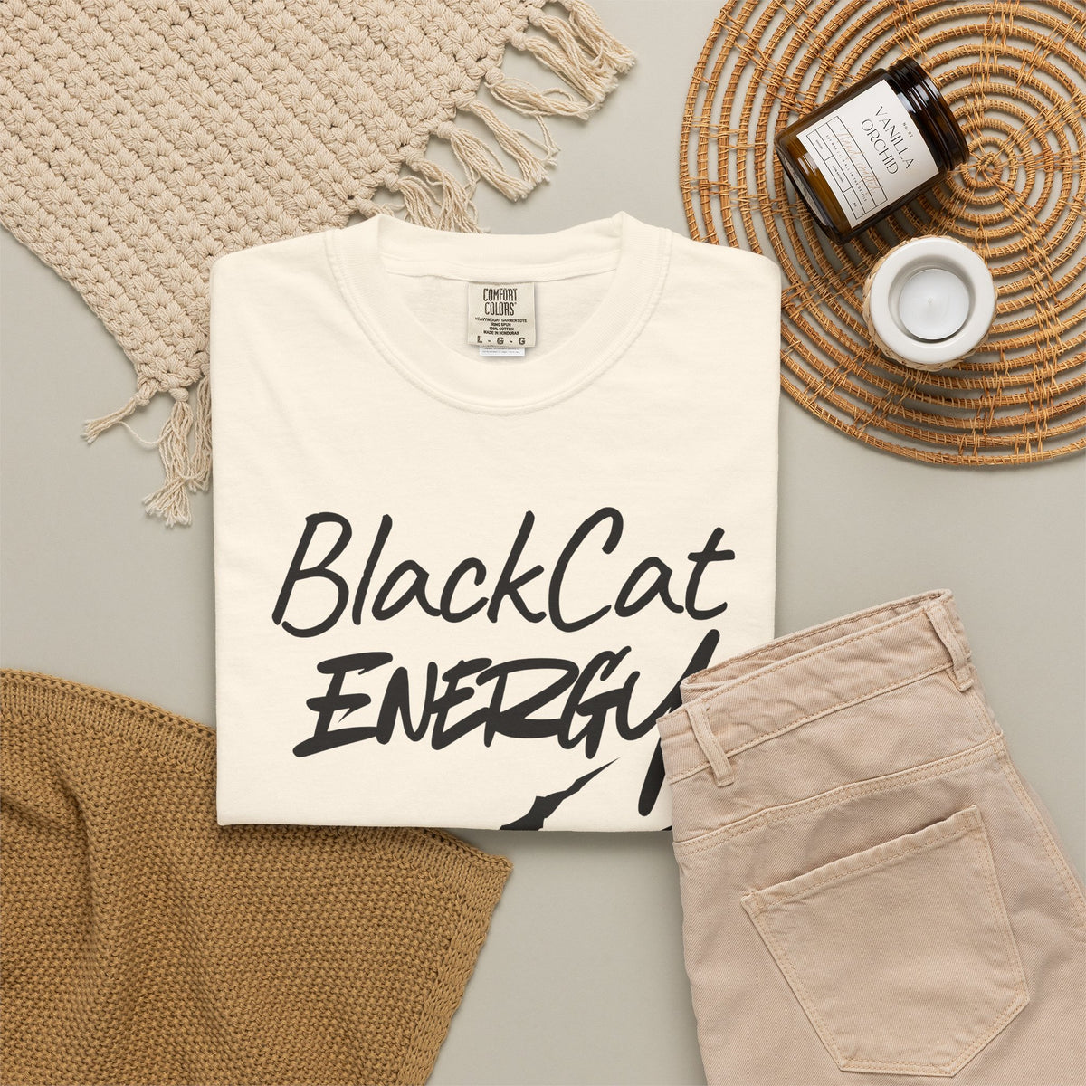 Black Cat Energy T-Shirt | Witchy Cat Lover Graphic Tee