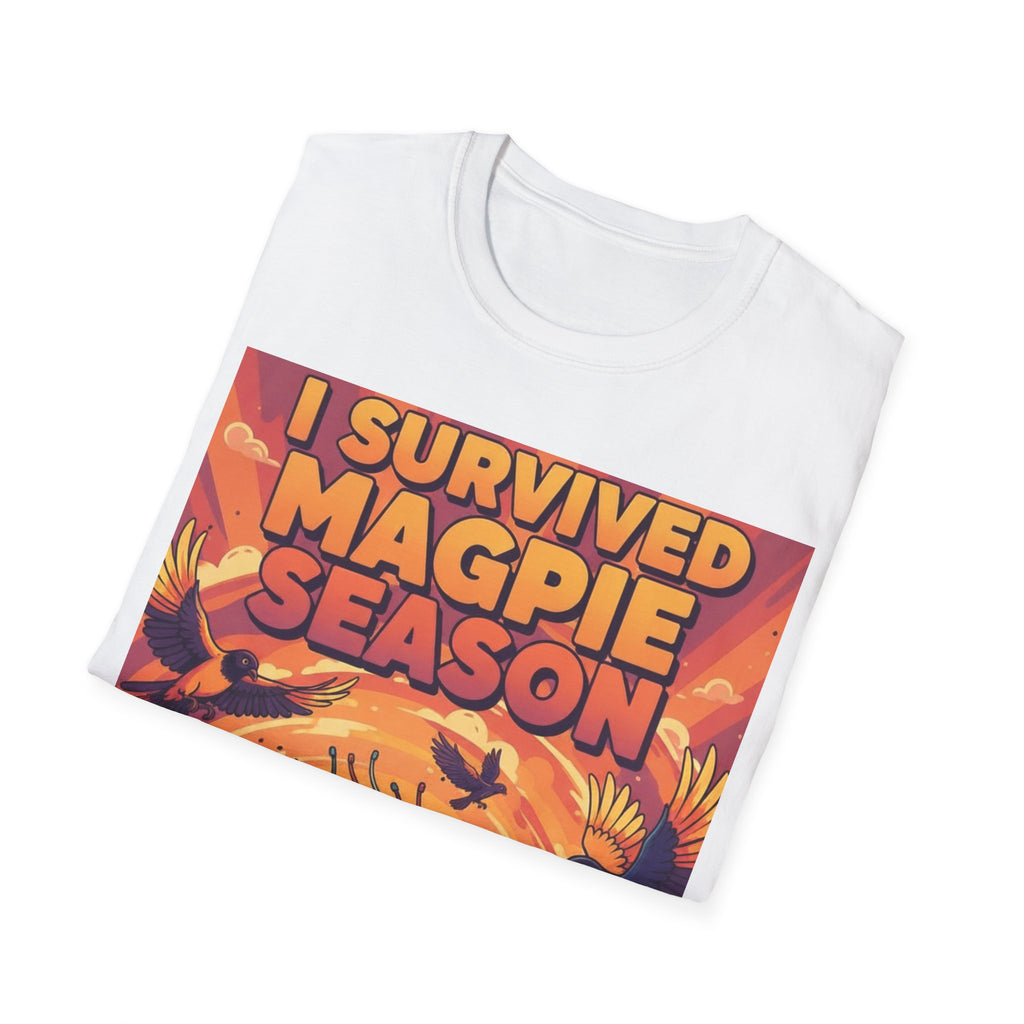 I Survived Magpie Season T-Shirt | Funny Australian Bird Tee for Aussie Humour Fans