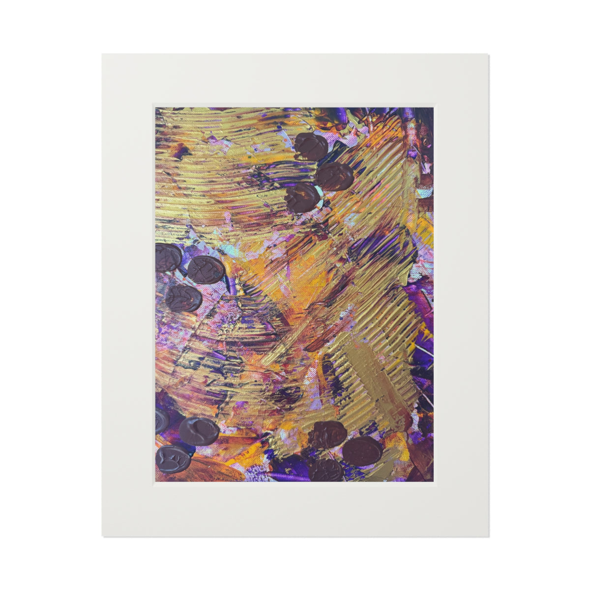 Golden Whispers Giclée Abstract Art Print | Passepartout Mounted Fine Art Print | Modern Colourful Wall Art