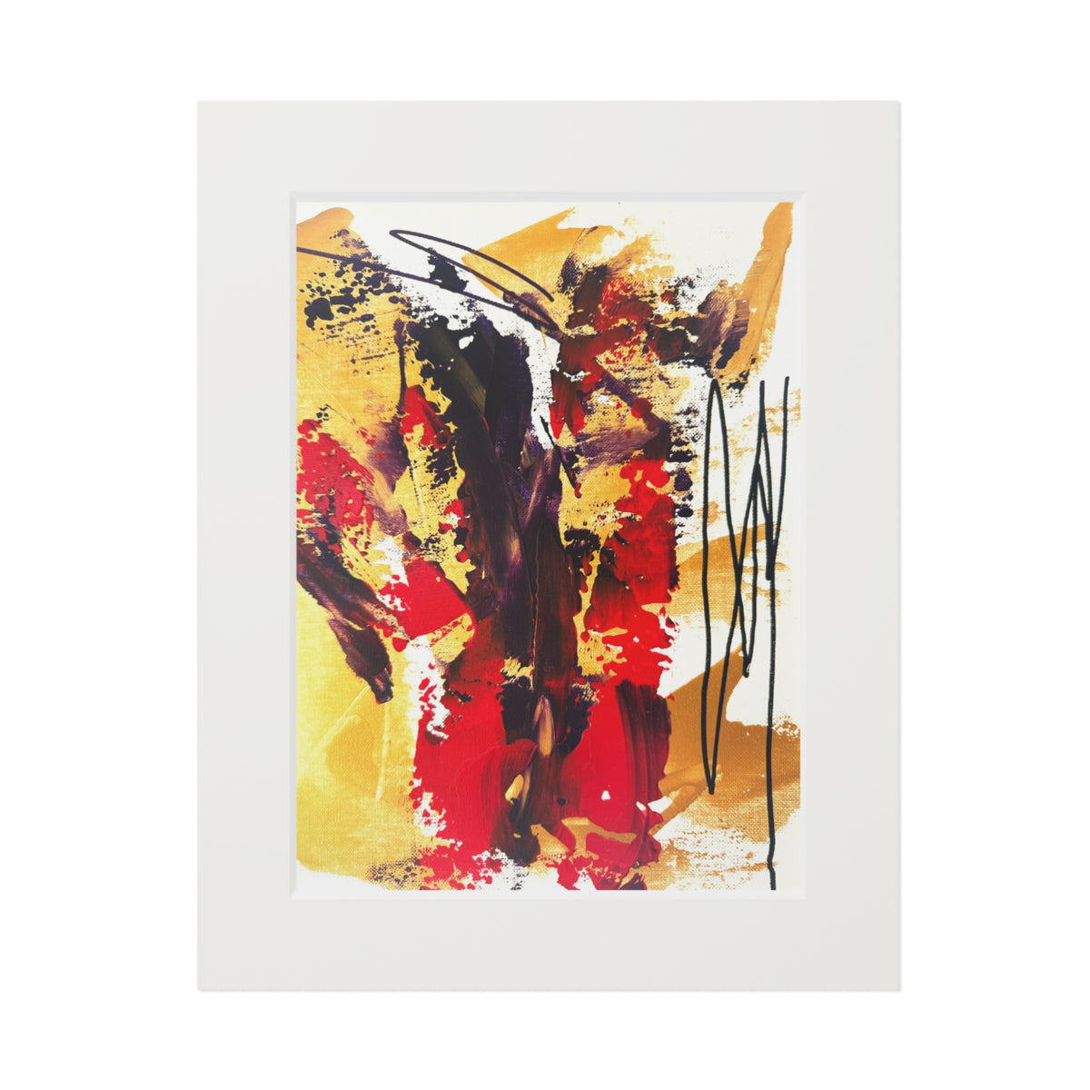 Blaze of Emotion Giclée Abstract Art Print | Passepartout Mounted Fine Art Print | Modern Colourful Wall Art