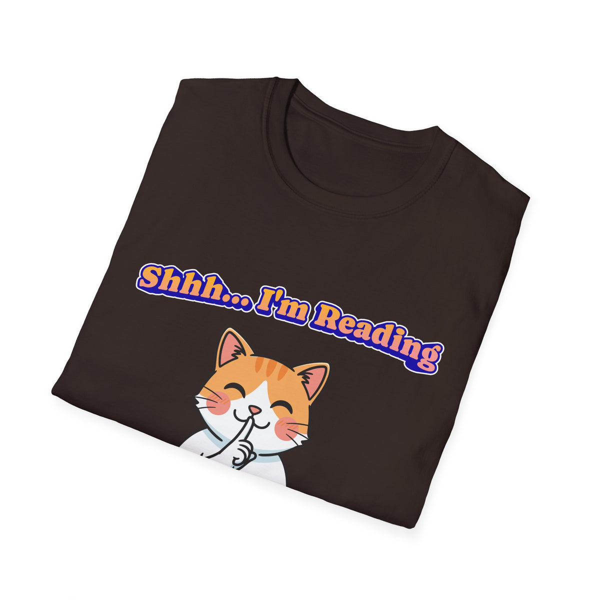 Shhh I'm Reading Cat T-Shirt | Funny Cat & Book Lover Gift Tee for Readers