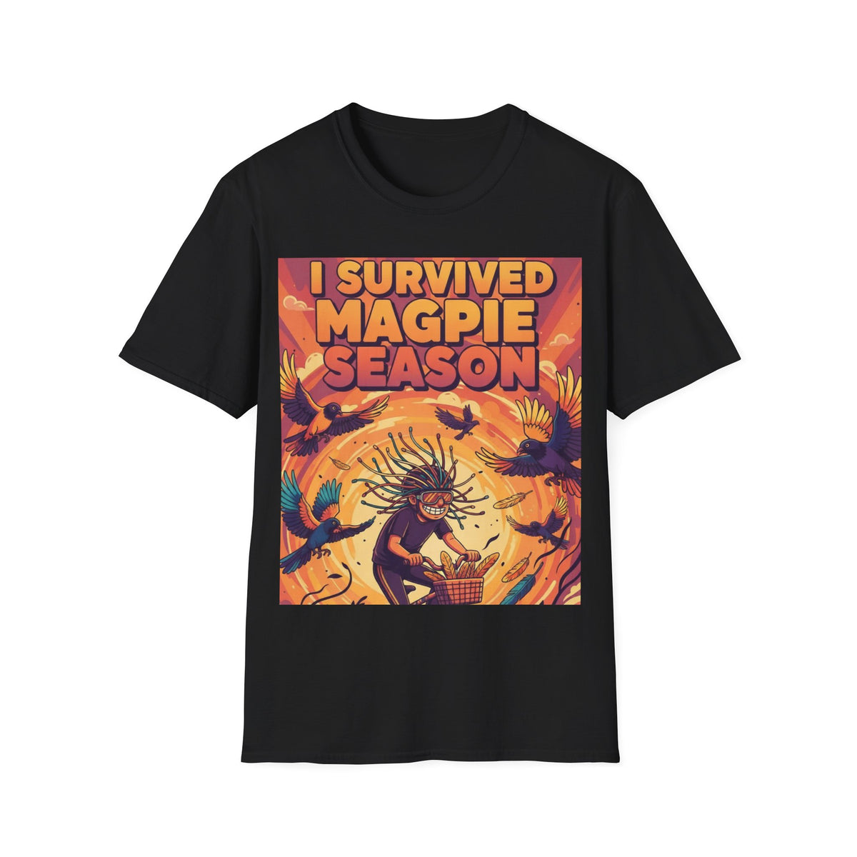 I Survived Magpie Season T-Shirt | Funny Australian Bird Tee for Aussie Humour Fans