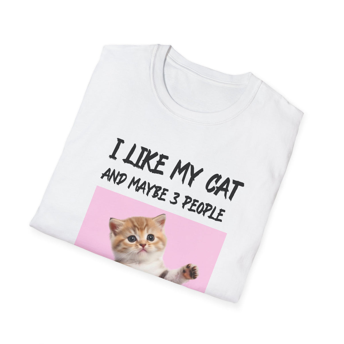 I Like My Cat and Maybe 3 People T-Shirt | Funny Introvert Cat Lover Gift Tee
