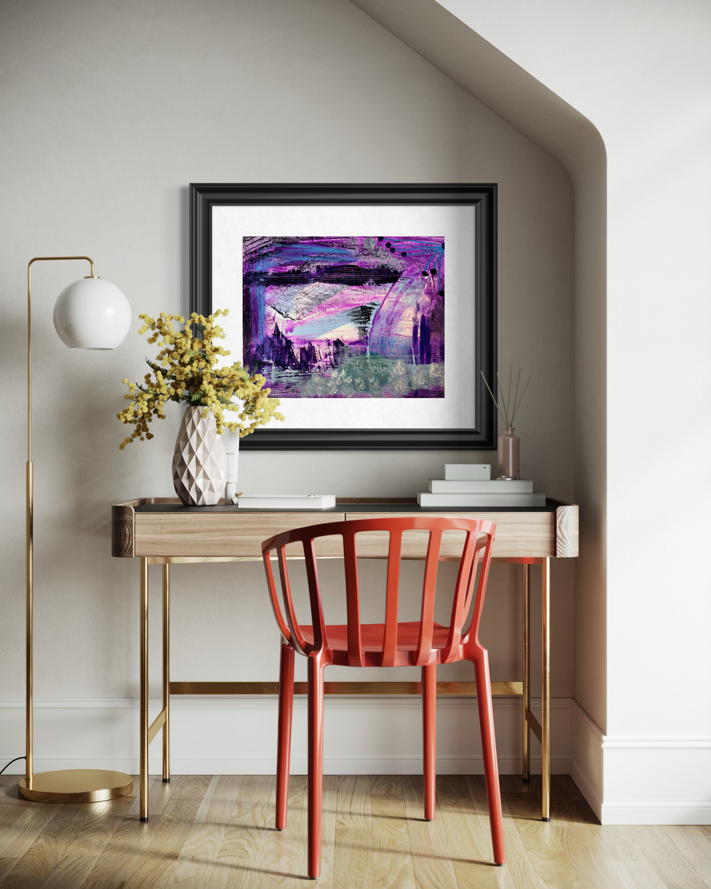 Lavender Forest Giclée Abstract Art Print | Passepartout Mounted Fine Art Print | Modern Colourful Wall Art