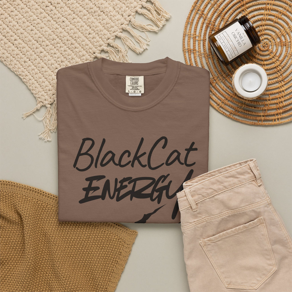 Black Cat Energy T-Shirt | Witchy Cat Lover Graphic Tee